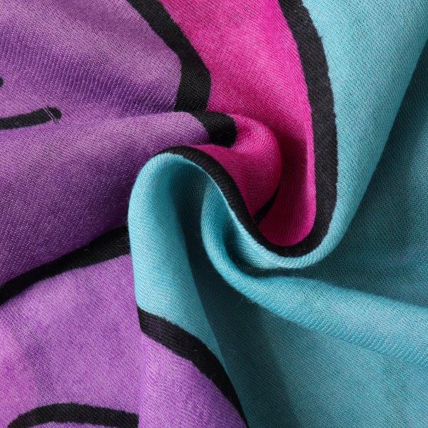 Large Floral Print - Cyan (7)